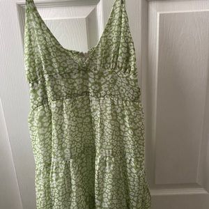 light green floral dainty mini dress